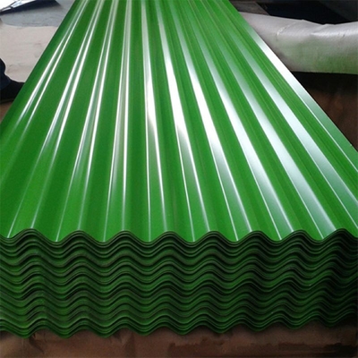 PE 30-275g/M2 Green Metal Roof Panels RAL 9012 Coloured Corrugated Metal Sheets