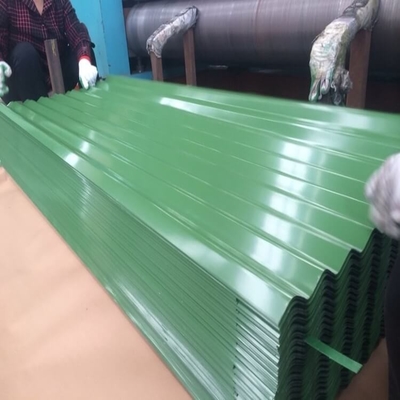 PE 30-275g/M2 Green Metal Roof Panels RAL 9012 Coloured Corrugated Metal Sheets