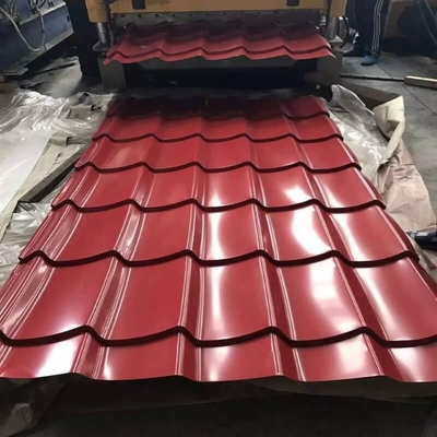 8-35 Micron Corrugated Color Coated Roofing Sheet Red  Sheeting ASTM
