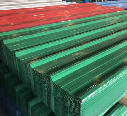 SGCC Red Metal Roofing Sheets BSI ISO 14001 Colour Coated Steel Sheet