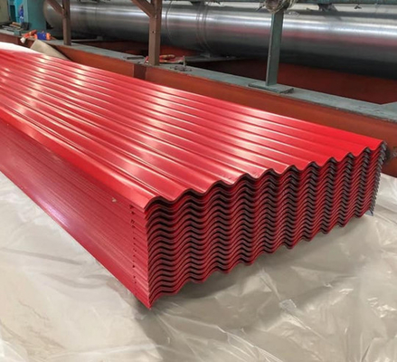 SGCC Red Metal Roofing Sheets BSI ISO 14001 Colour Coated Steel Sheet