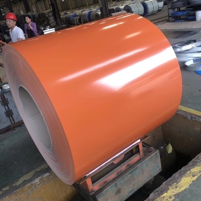 Orange PPGI Coil 30-275g/M2 Prepainted Color Coated Steel Roll For Roofing