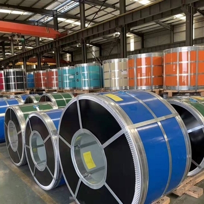 Coated Color Galvanized Steel Coils 5-10um Back Side Coating ID 508/610mm